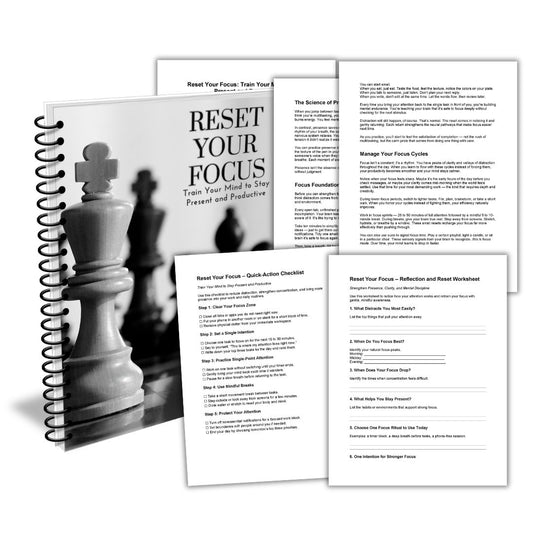 Reset Your Focus: Train Your Mind to Stay Present and Productive PLR Pack