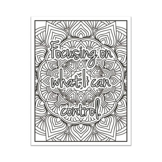 Focusing On What I Can Control Self-Improvement Plr Coloring Page - Inspirational Content With