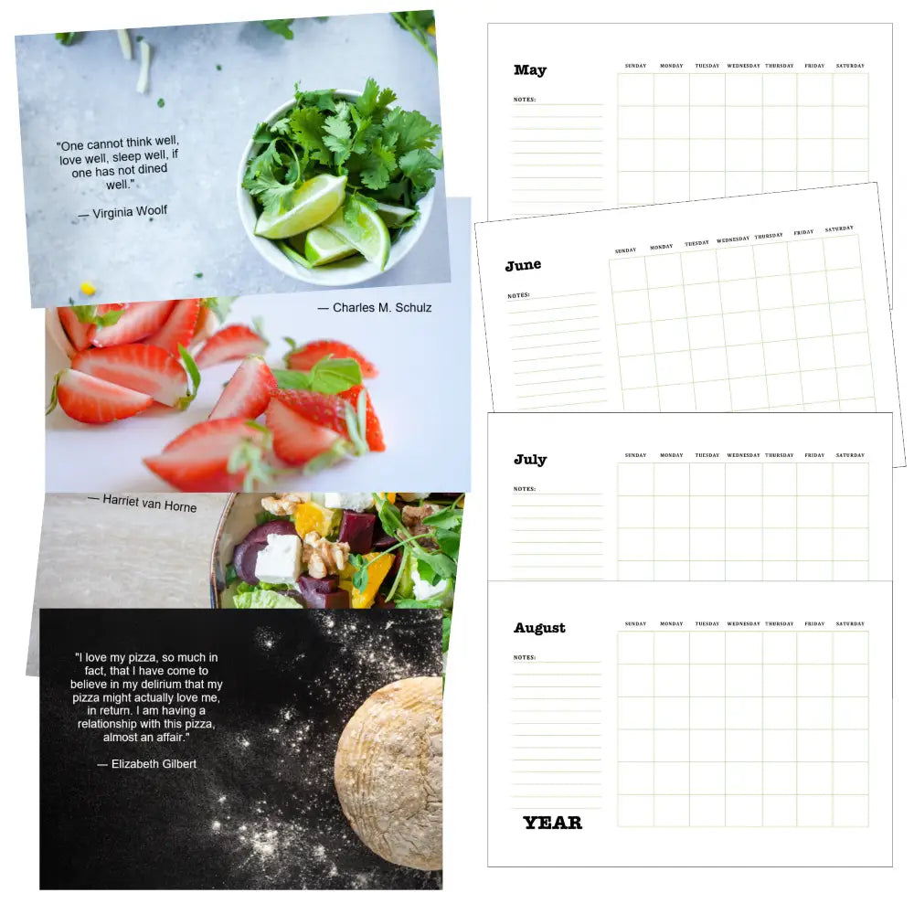 Food is Life Printable Calendar PLR