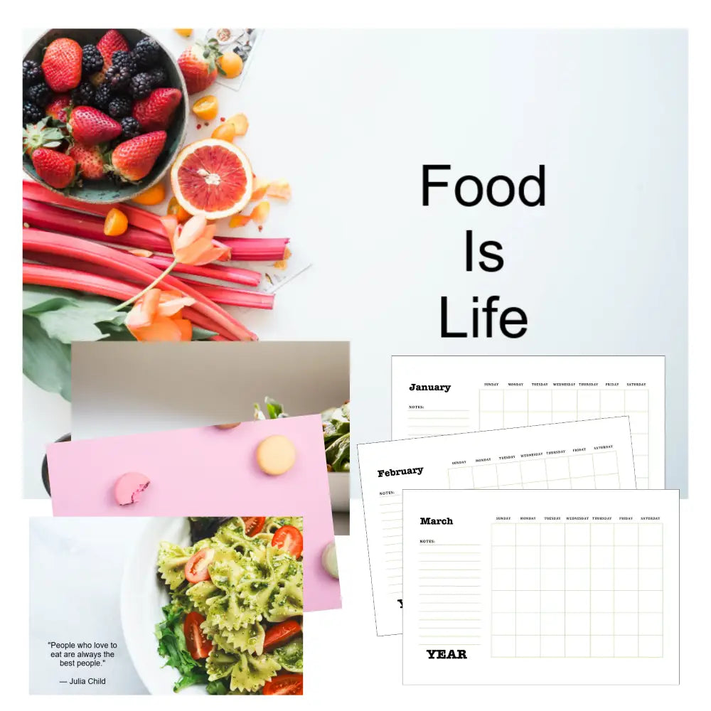 Food is Life Printable Calendar PLR