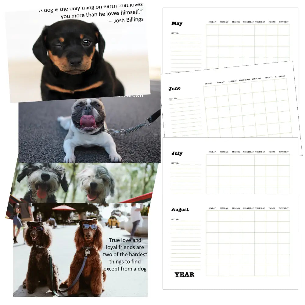 love dogs plr printable calendar