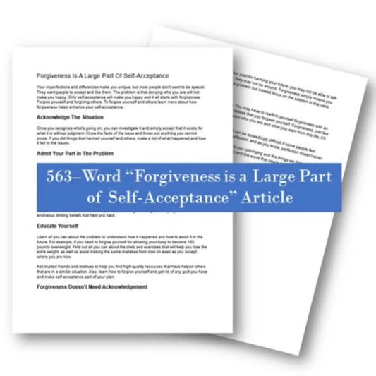 forgiveness is a large part of self-acceptance plr article