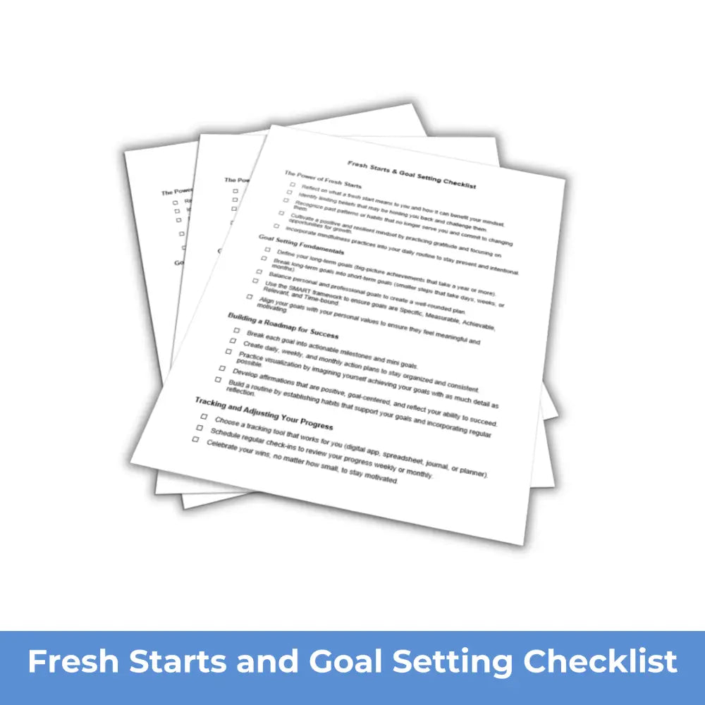 Fresh Starts & Goal Setting - A Better Me PLR Course PLR Reports