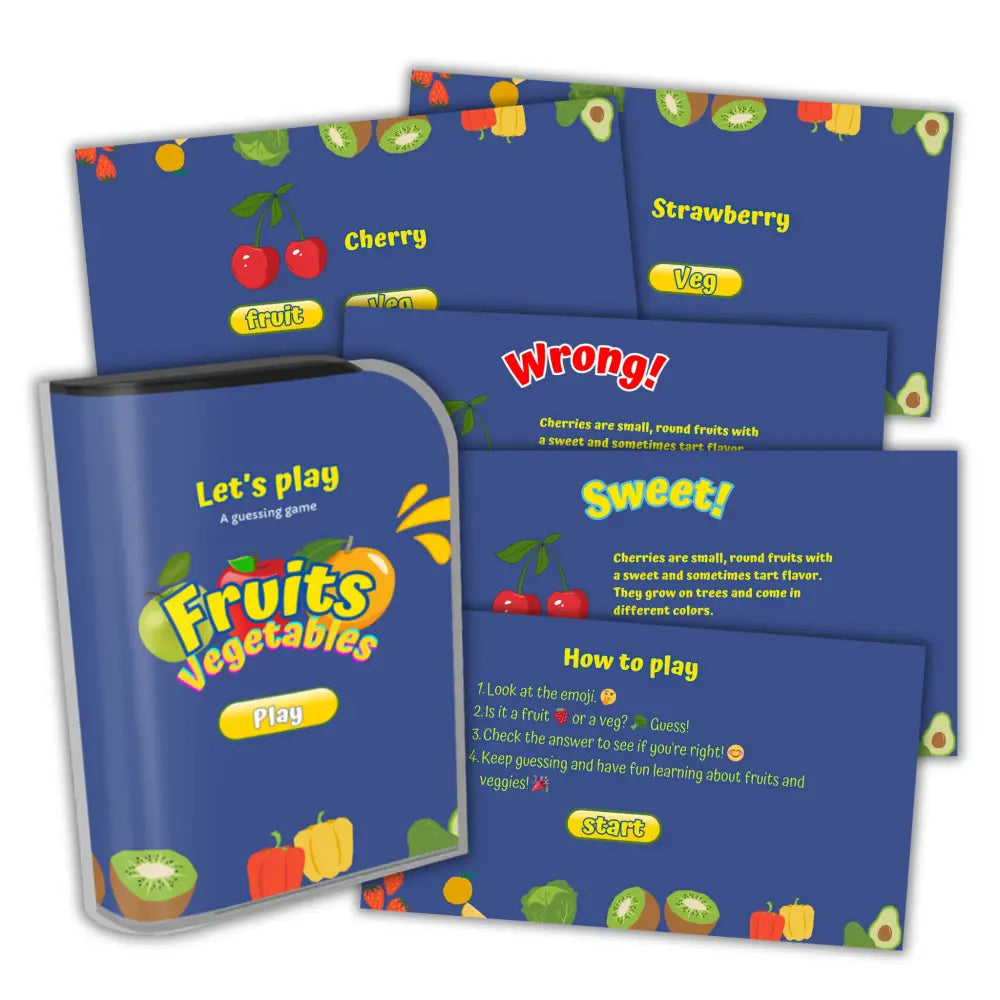 Fruits & Vegetables Guessing Game Kid’s Game- Plr Rights Printable Journals