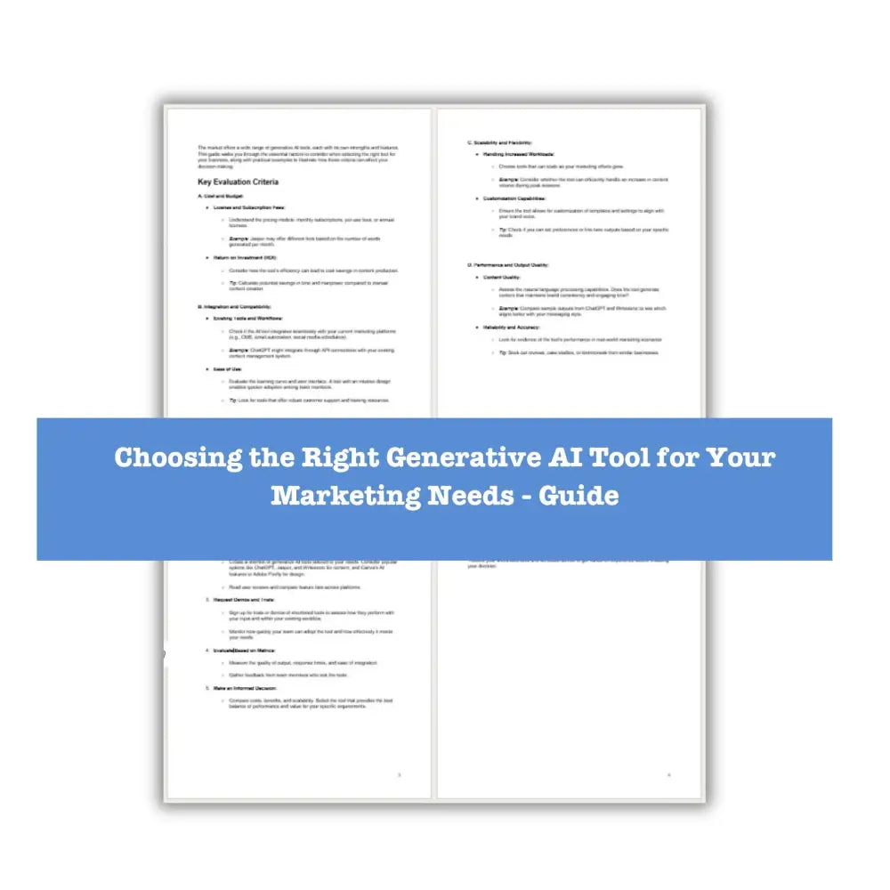 Generative AI for Marketing Guide + Templates Business Templates