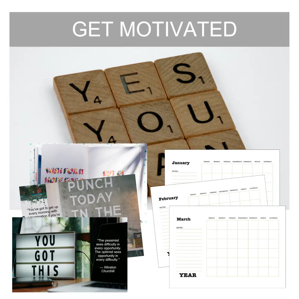 get motivated printable calendar plr