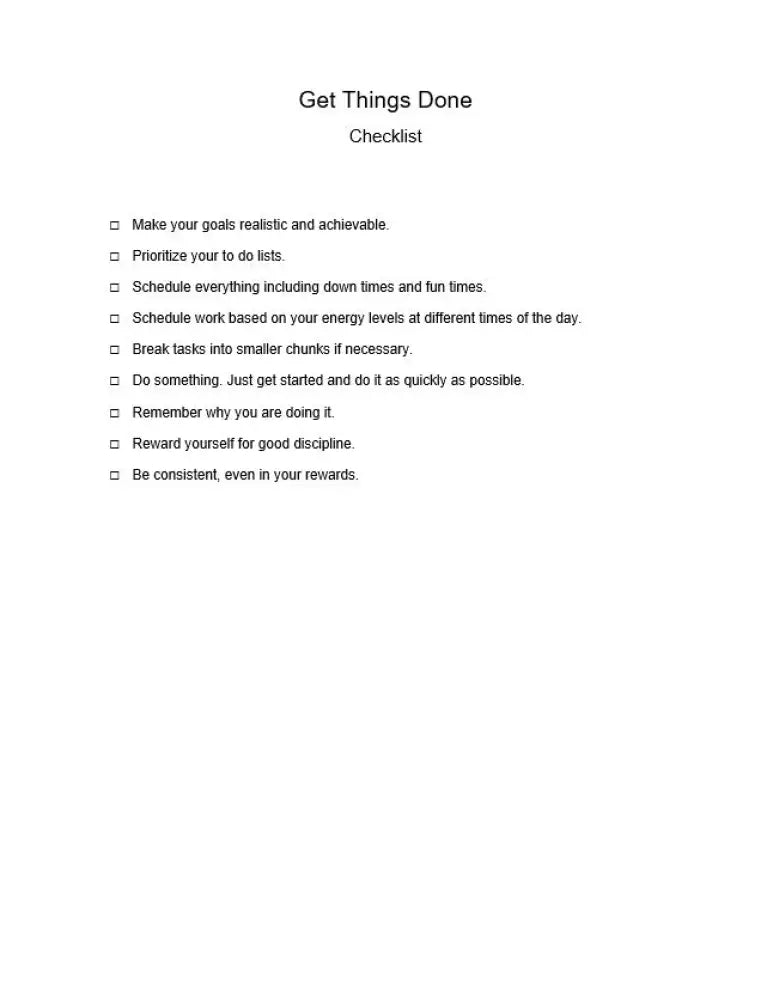 get things done checklist