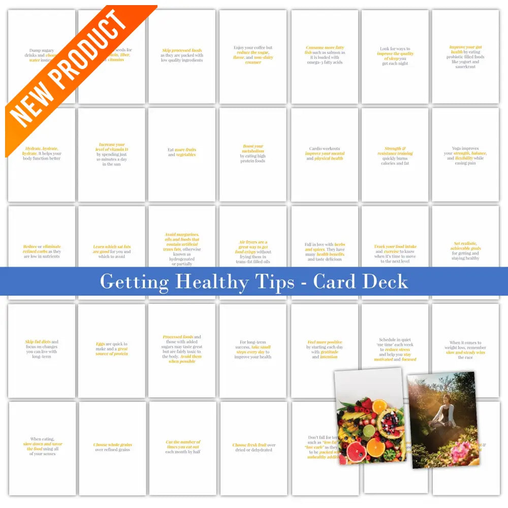 Getting Healthy Tips - Plr Card Deck Business Templates