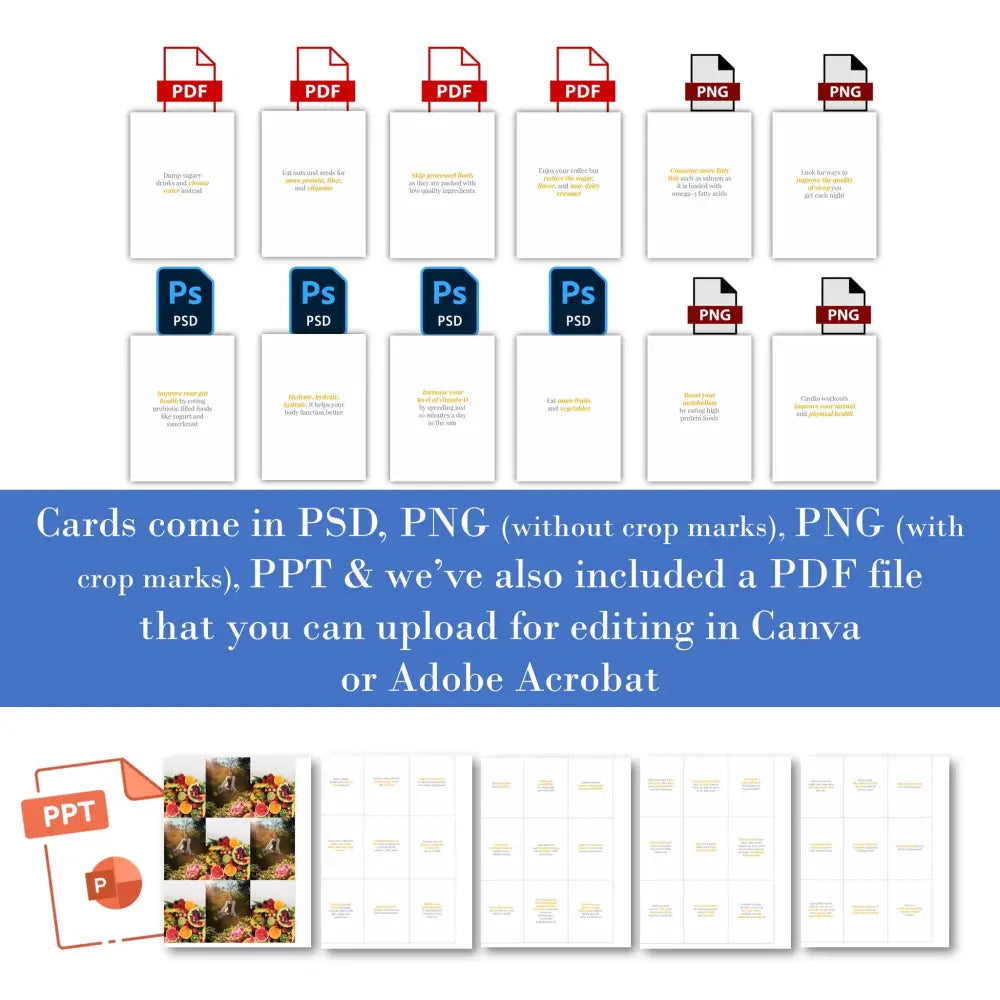 Getting Healthy Tips - Plr Card Deck Business Templates