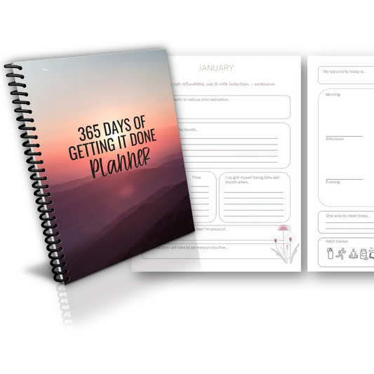 Getting It Done Stop Procrastinating 365-Day Printable Planner With Private Label Rights Plr