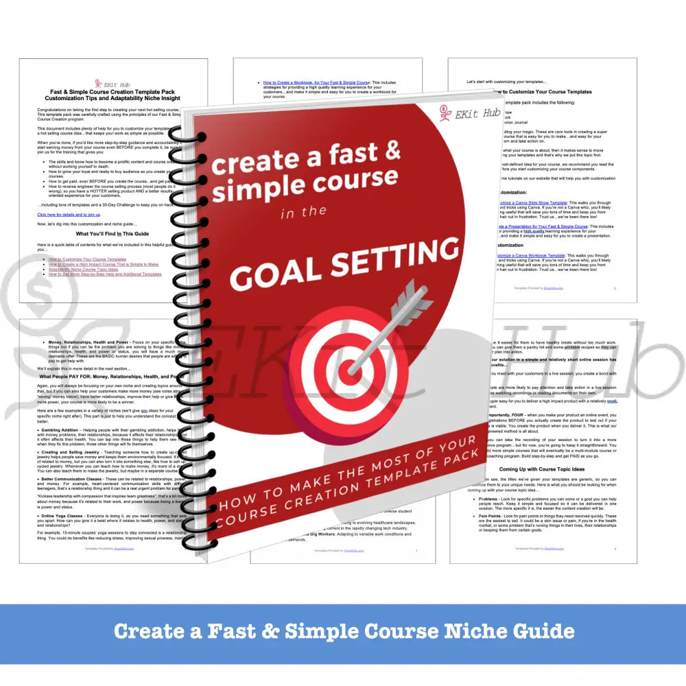 Goal Setting Niche Course Template Pack   Create a Course Quick Guide Goal Setting Niche Course Template Pack   Create a Course Quick Guide
