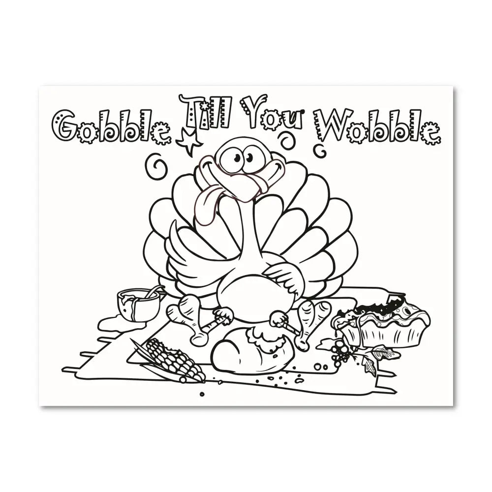 ’Gobble Till You Wobble’ Plr Coloring Page Pages