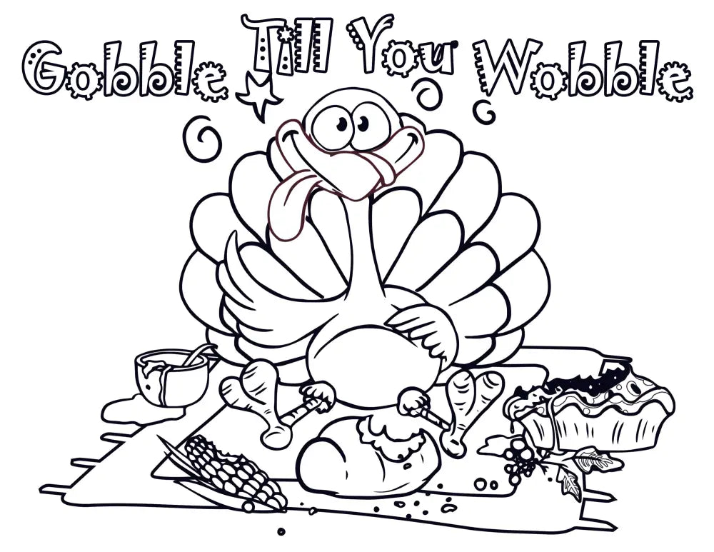 ’Gobble Till You Wobble’ Plr Coloring Page Pages