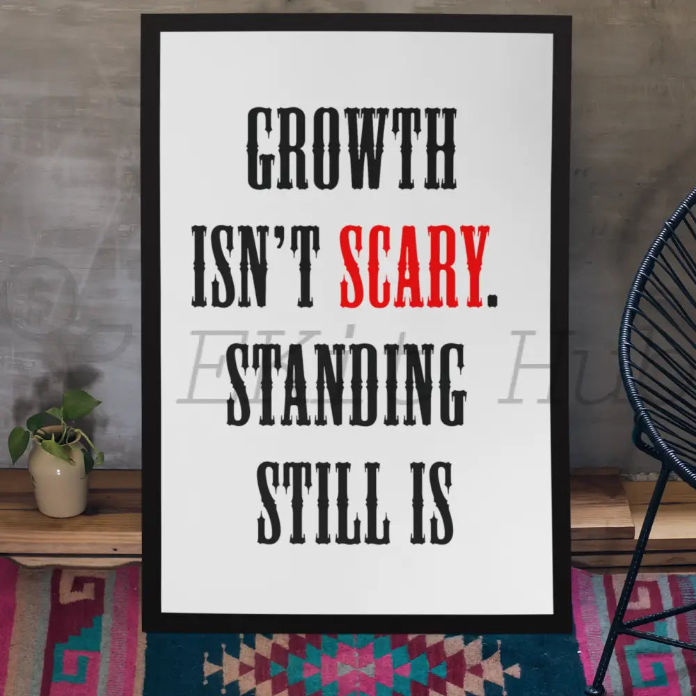 Growth Isnt Scary. Standing Still Is Plr Poster Graphic - For Print-On-Demand Wall Art And More