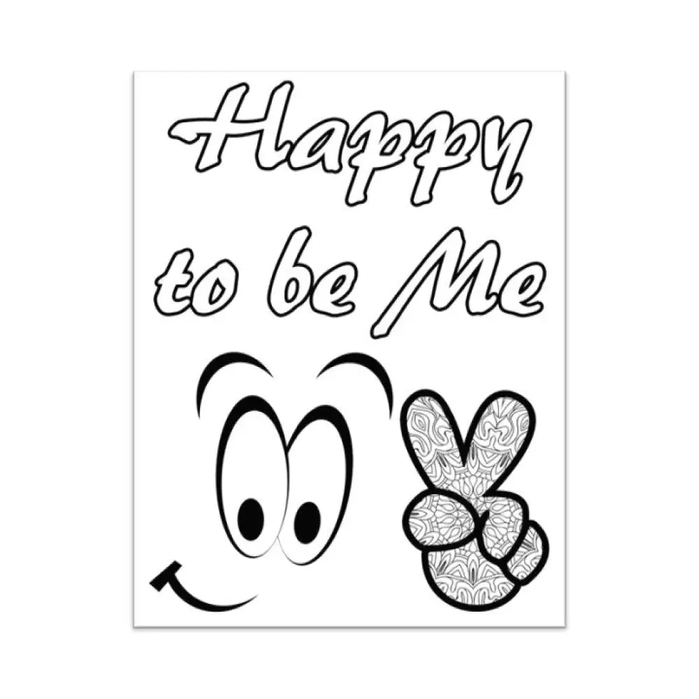 Happy To Be Me Plr Coloring Page - Inspirational Content With Private Label Rights Pages