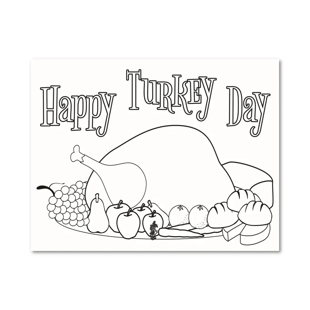 ’Happy Turkey Day’ Plr Coloring Page Pages