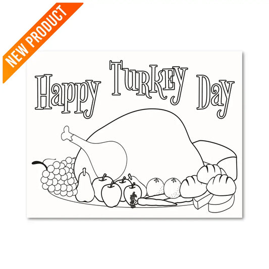 ’Happy Turkey Day’ Plr Coloring Page Pages