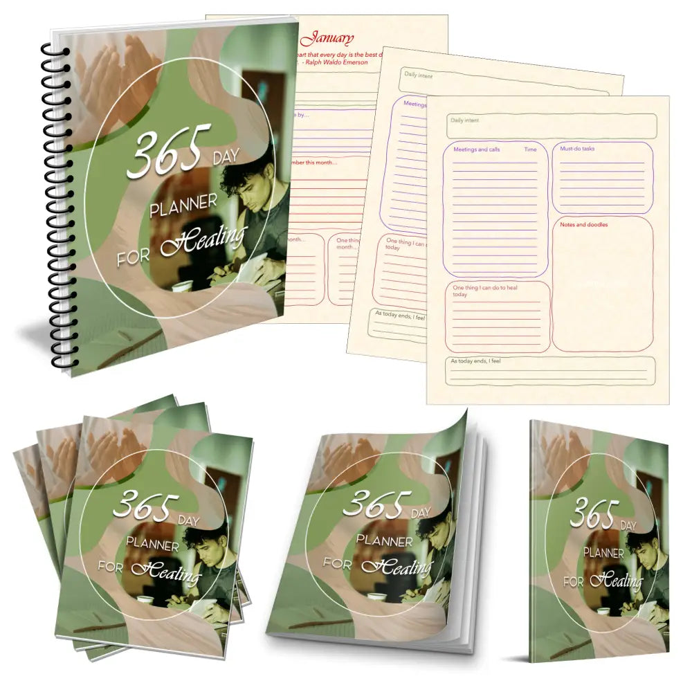 ’Healing’ 365-Day Printable Planner With Private Label Rights Plr Planners