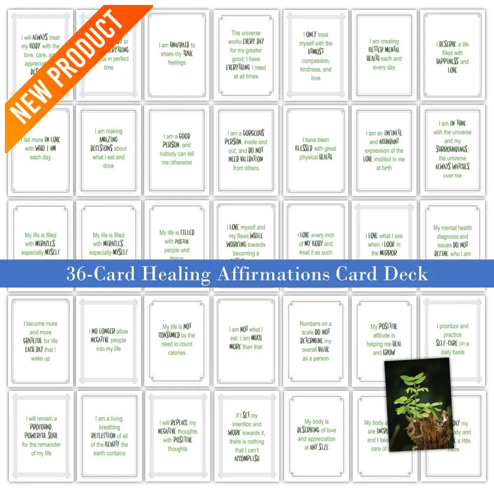 Healing Affirmations 36-Card - Plr Card Deck Business Templates