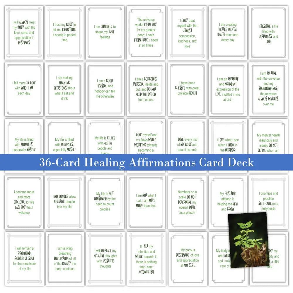 Healing Affirmations 36-Card - Plr Card Deck Business Templates