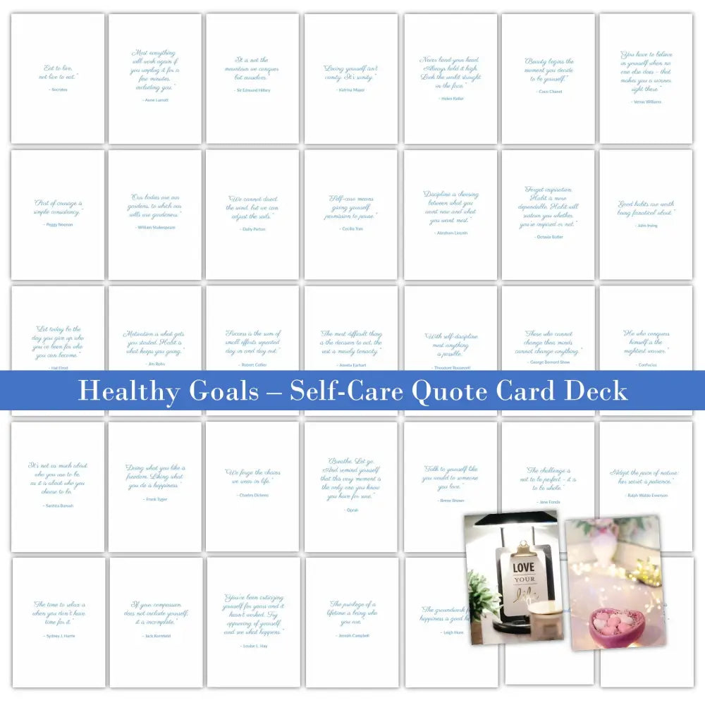 Healthy Goals Quotes - Self-Care Plr Card Deck Business Templates