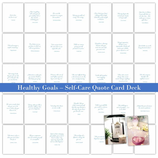 Healthy Goals Quotes - Self-Care Plr Card Deck Business Templates