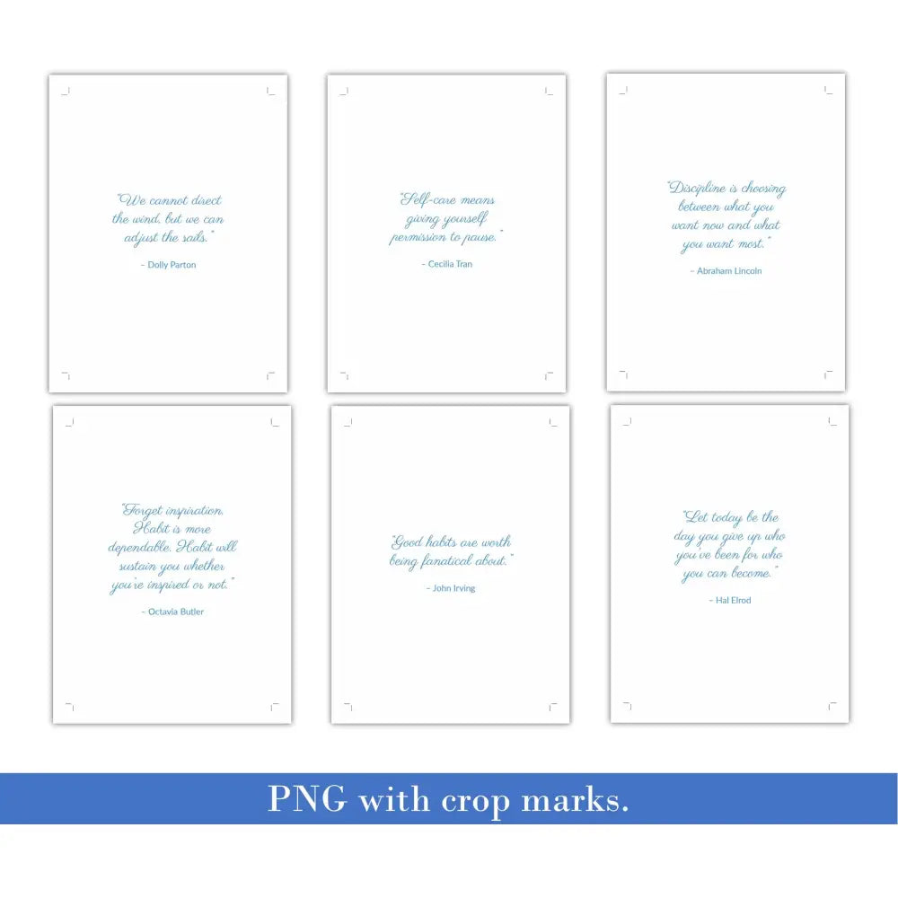 Healthy Goals Quotes - Self-Care Plr Card Deck Business Templates