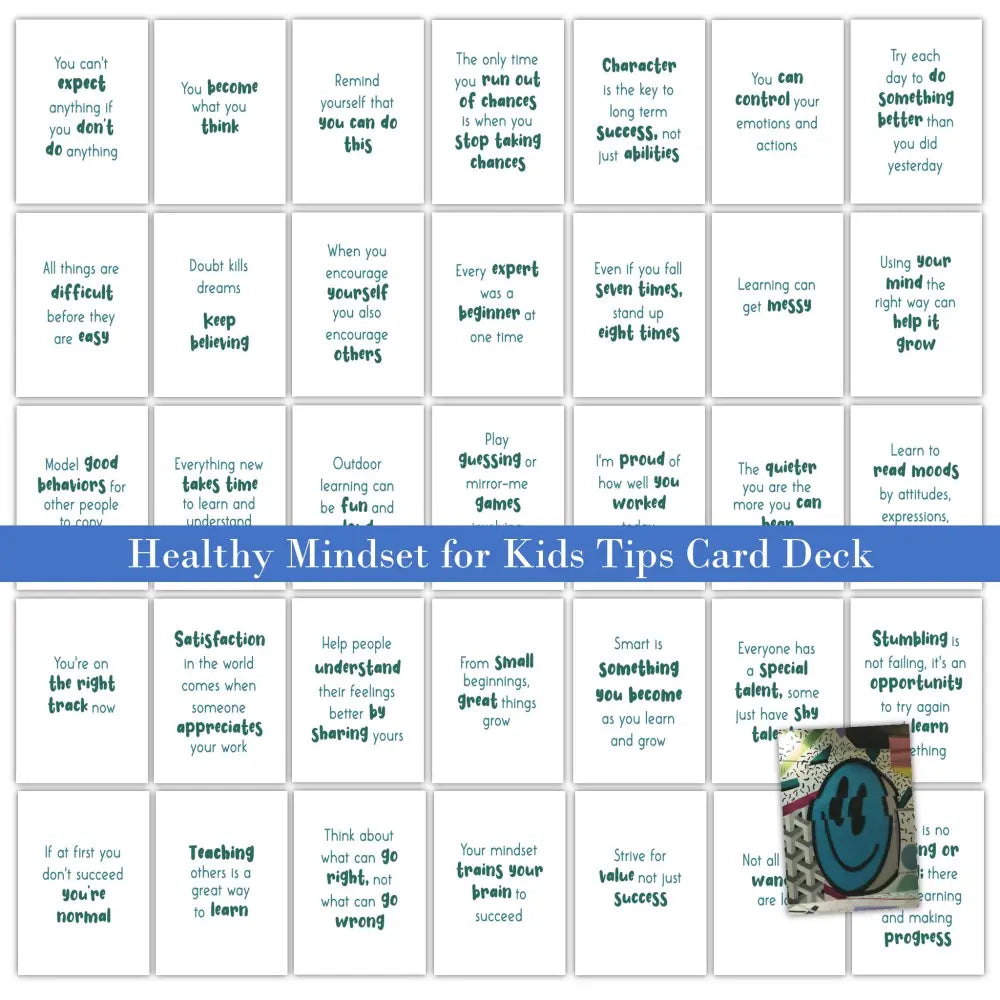 36-Healthy Mindset for Kids Tips - Plr Card Deck Templates