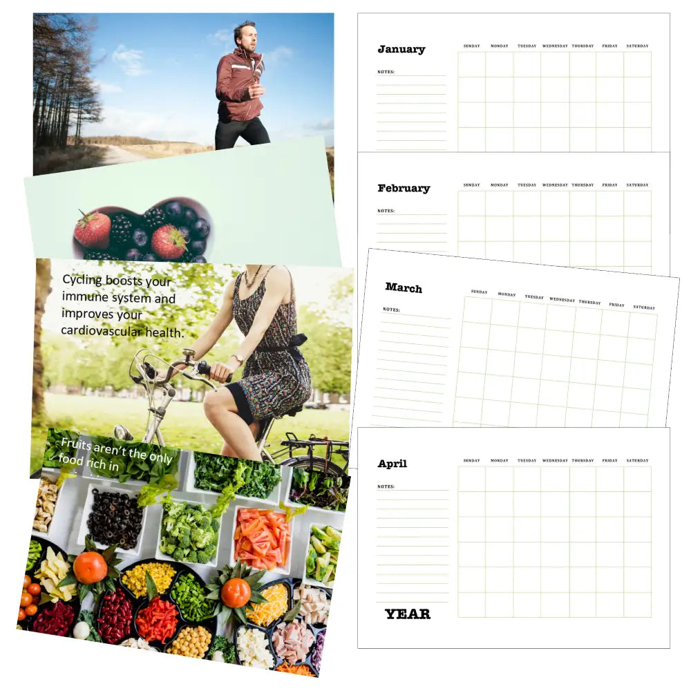 healthy you printable plr calendar
