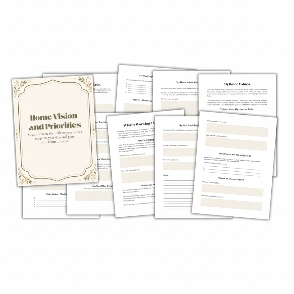 home vision and priorities plr workbook
