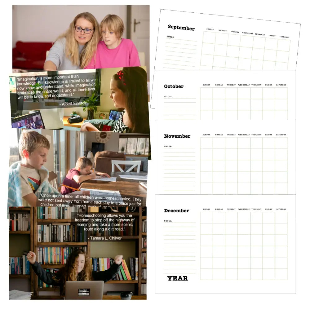 homeschool life printable calendar plr