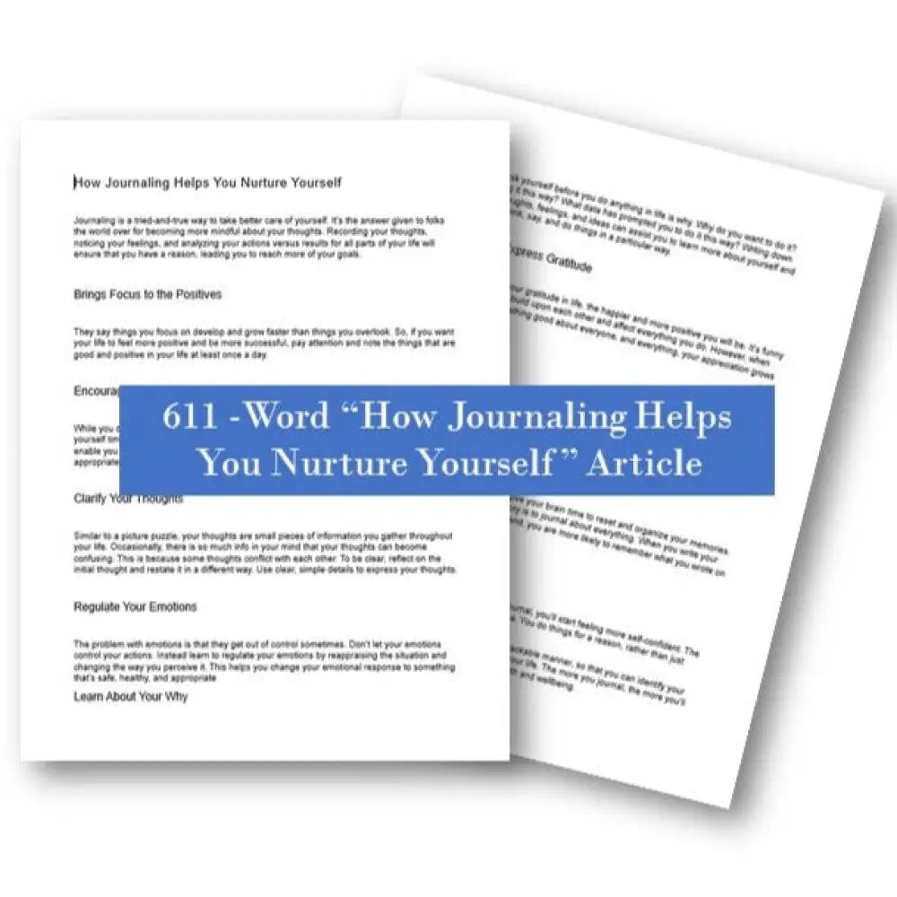 how journaling helps you nurture yourself plr article