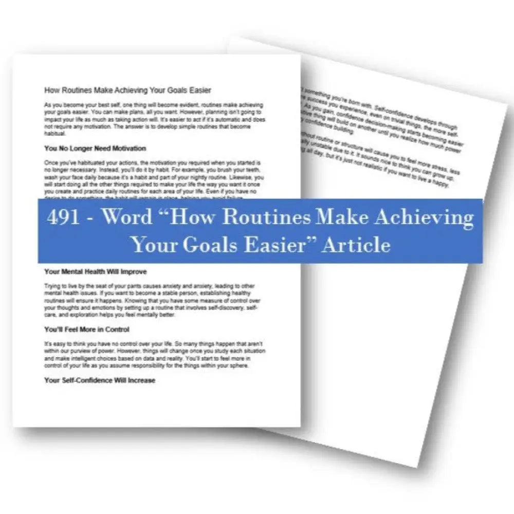 how routines make achieving your goals easier plr article