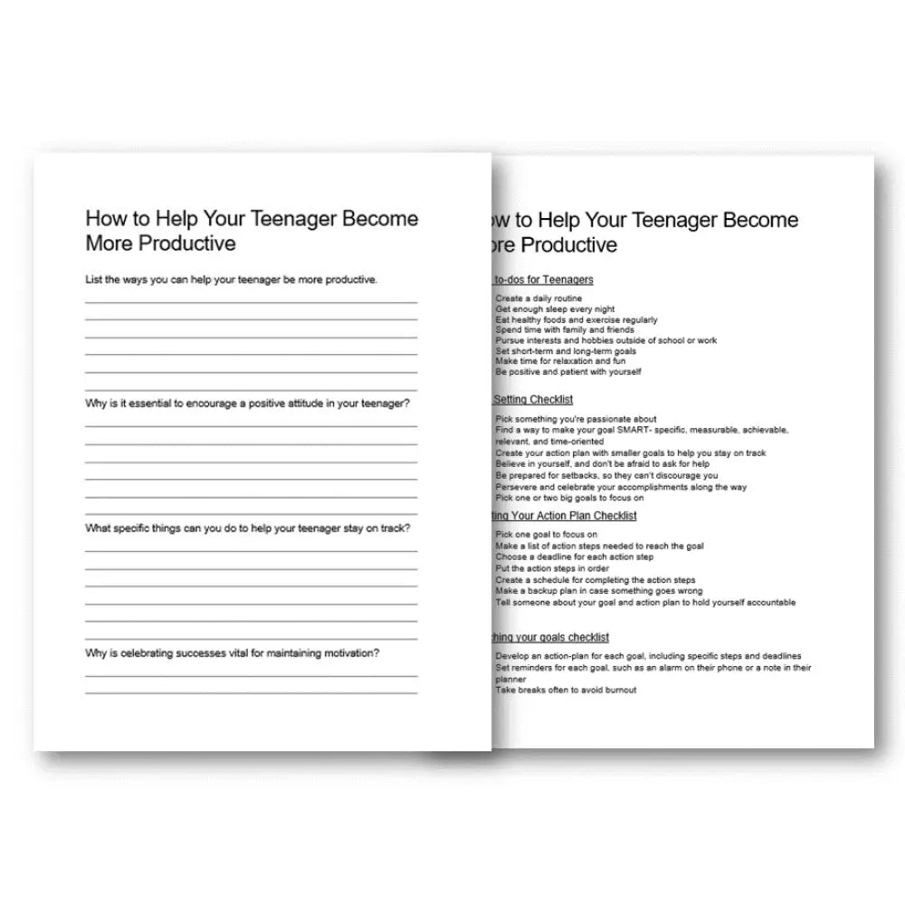 How to help your teenager become more productive wks ckl plr