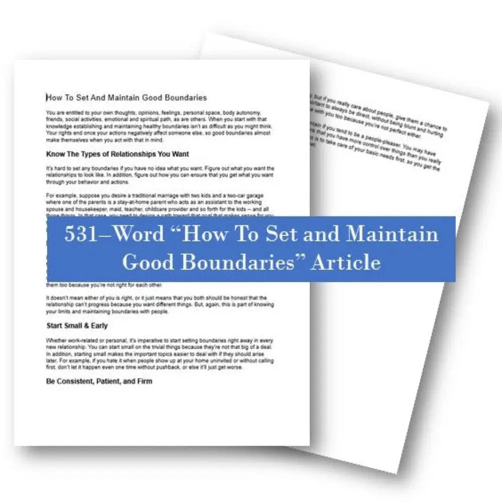 how to set and maintain good boundaries plr article