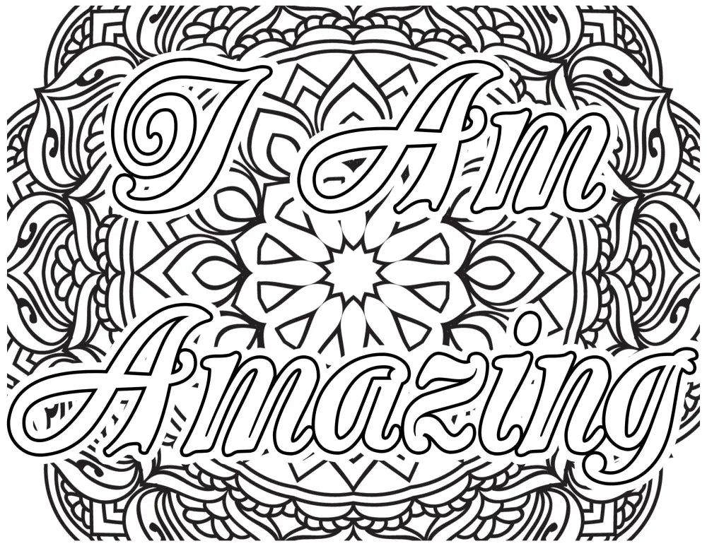 I Am Amazing Self-Love Plr Coloring Page - Inspirational Content With Private Label Rights Pages