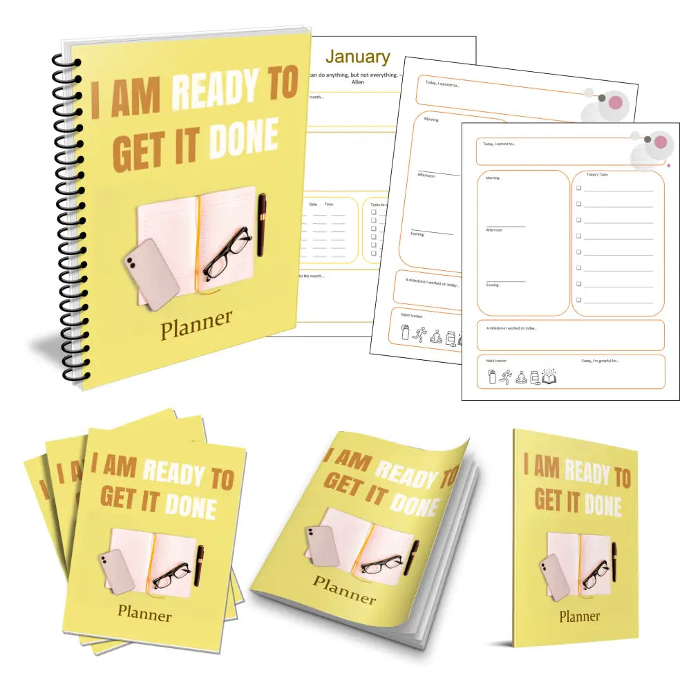 ’I Am Ready To Get It Done’ 365-Day Printable Planner With Private Label Rights Plr Planners