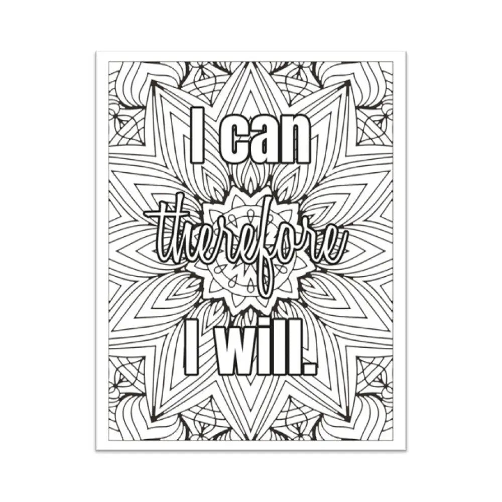 I Can Therefore Will Personal Development Plr Coloring Page - Inspirational Content With Private