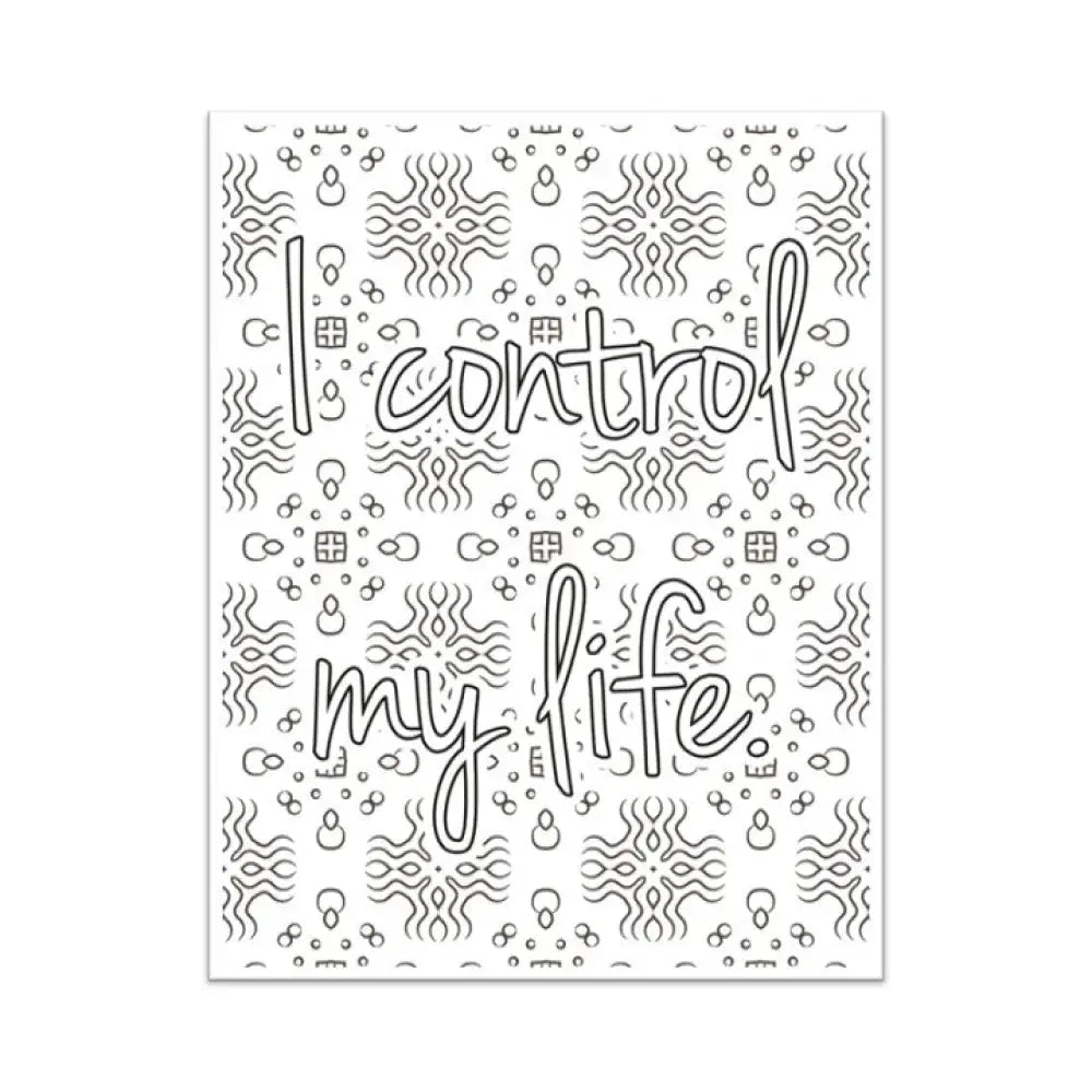 I Control My Life Plr Coloring Page - Inspirational Content With Private Label Rights Pages