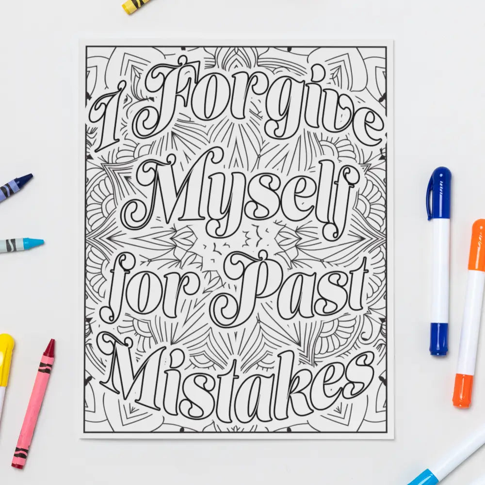 i forgive myself coloring page plr