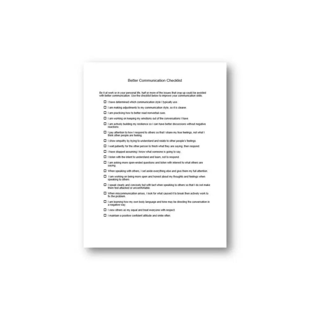 Improve Your Communication Skills Plr Checklist & Worksheet Printable Worksheets And Checklists