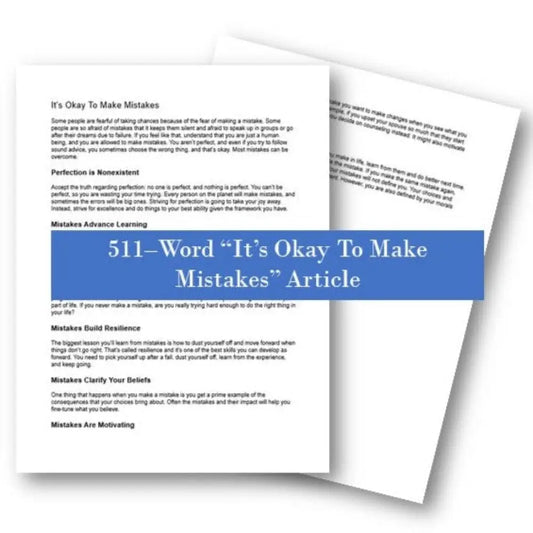 it's ok to make mistakes plr article