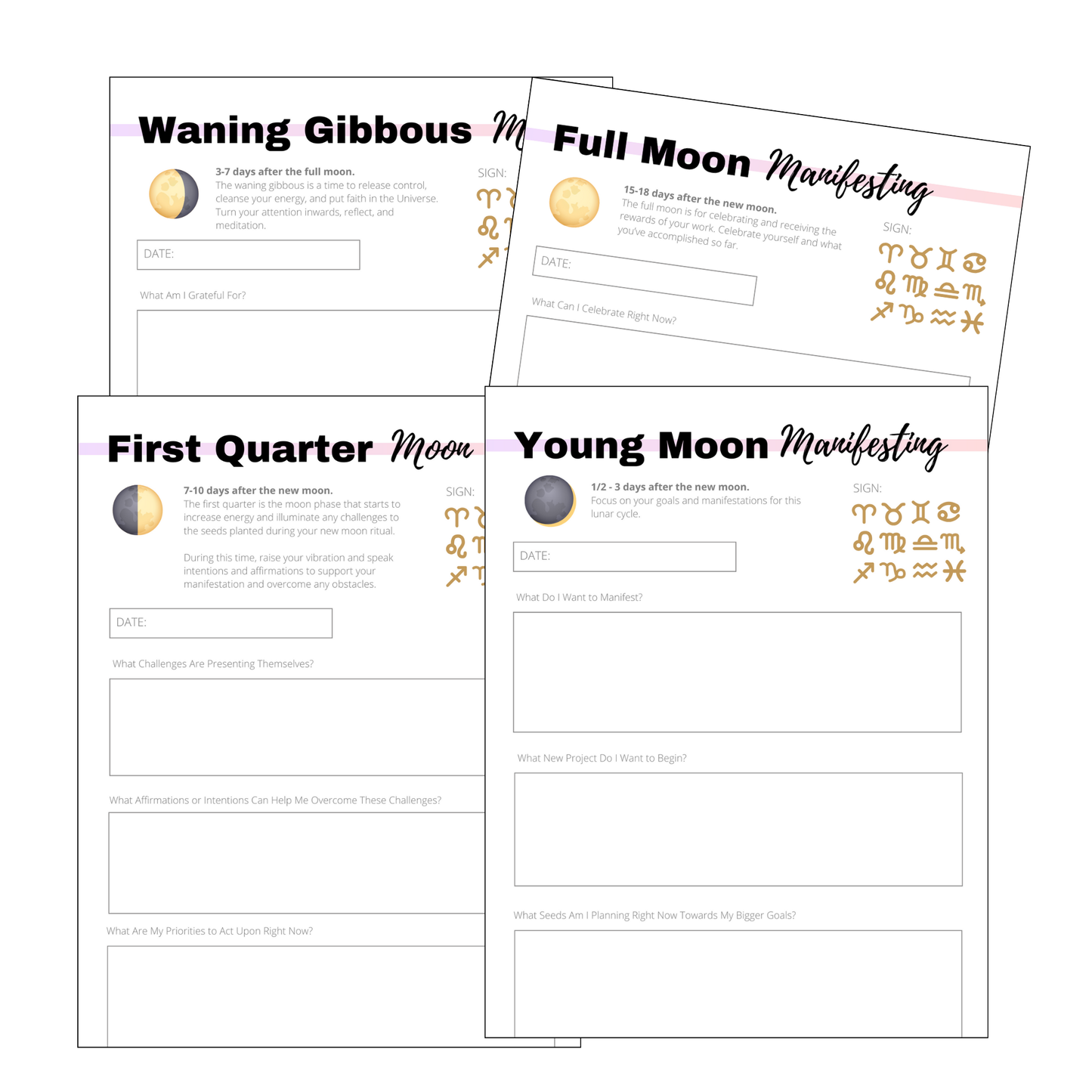 Moon - Printable Canva PLR Journal