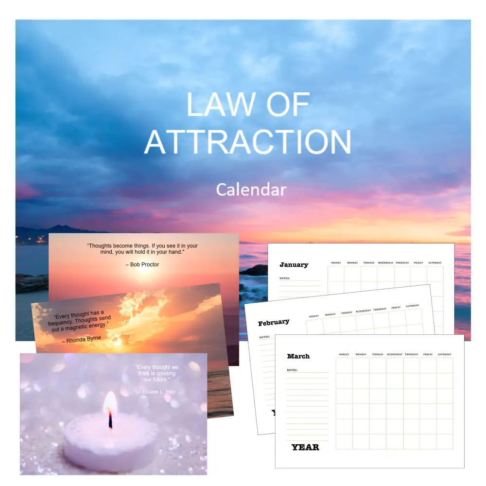 law of attraction printable calendar plr