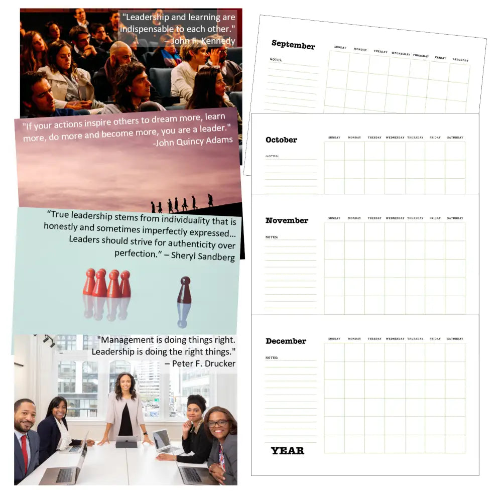leadership printable plr calendar