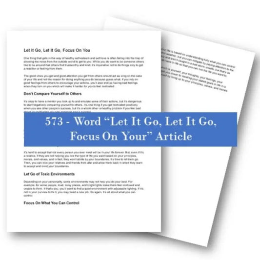 let it go, let it go, focus on you plr article