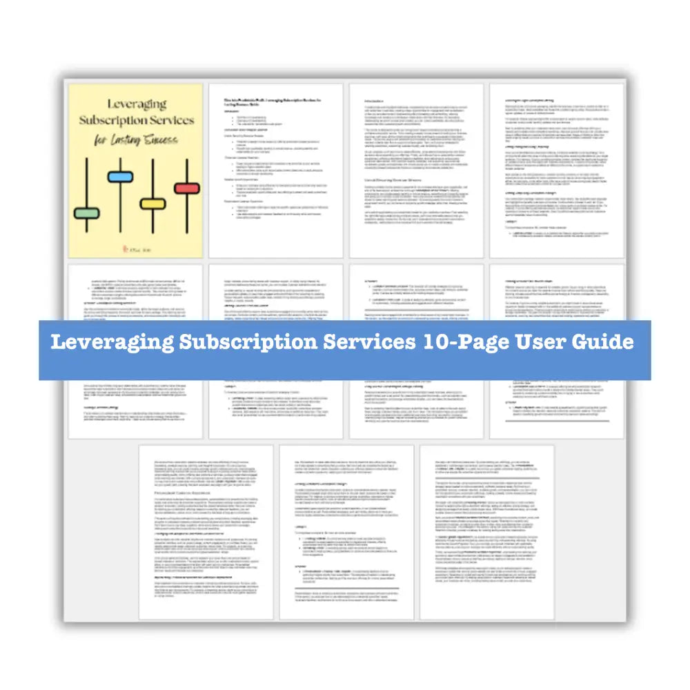 Leveraging Subscription Services For Success Guide + Templates Business