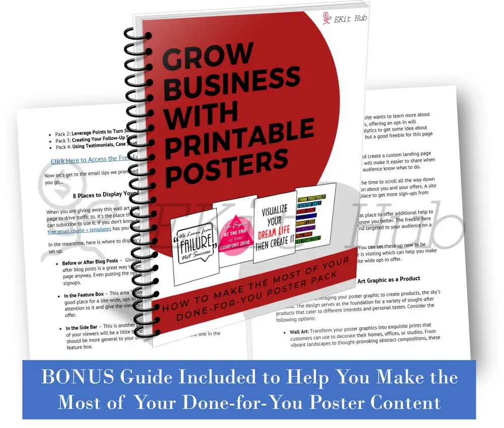 Grow Business with PLR Wall Art - Posters Guide - Free with Purchase