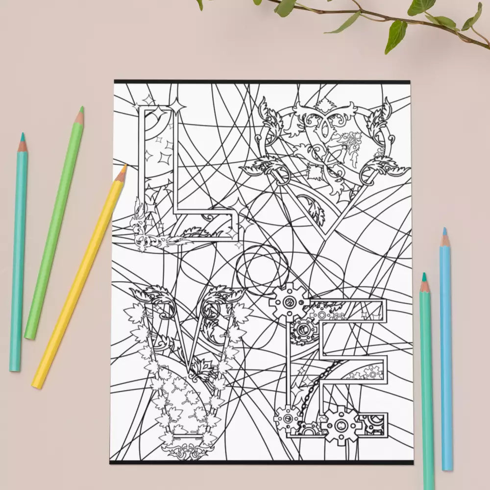self love coloring page plr