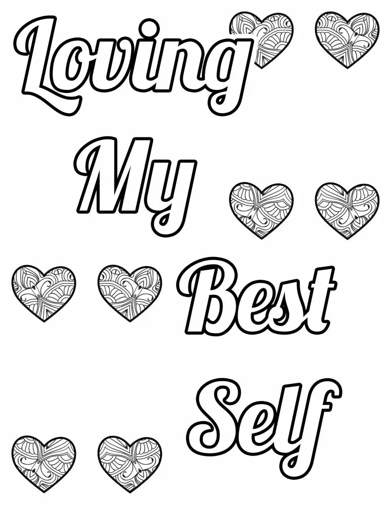 loving my best self plr coloring page